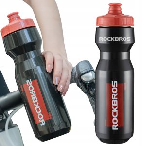 RockBros Bidon rowerowy Rockbros 750 ml - przezroczysto-czarny z czerwonym ustnikiem 2