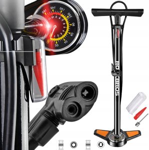 RockBros Pompka podłogowa Rockbros GP6532B z manometrem - czarno-pomarańczowa 2