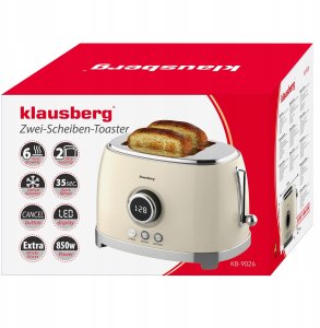 Toster Klausberg TOSTER OPIEKACZ NA 2 KROMKI WYŚWIETLACZ LED KLAUSBERG KB-9026 RETRO 3