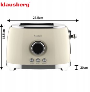 Toster Klausberg TOSTER OPIEKACZ NA 2 KROMKI WYŚWIETLACZ LED KLAUSBERG KB-9026 RETRO 4