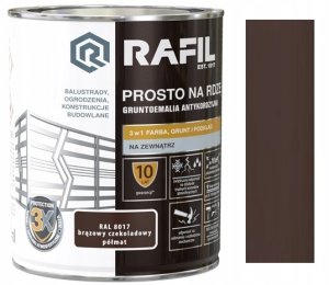 Rafil Rafil emalia do metalu Prosto Na Rdzę Brąz Czekoladowy Półmat 0,75L 3