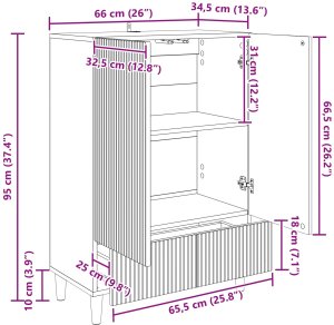 vidaXL vidaXL Bufet Betonowy szary 66 x 34,5 x 95 cm Drewno inżynieryjne 7