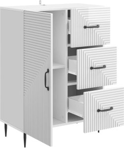 vidaXL vidaXL Bufet z szufladą Biały wysoki połysk 66 x 34,5 x 89,5 cm 3