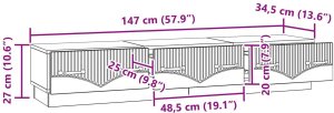 vidaXL vidaXL Szafka pod telewizor Betonowy szary 147 x 34,5 x 27 cm 9