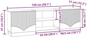 vidaXL vidaXL Szafka pod telewizor dąb Sonoma 150 x 31 x 47 cm 9