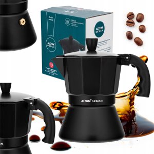 Kawiarka Altom Kawiarka aluminiowa zaparzacz do kawy czarny na 3 filiżanki 150ml 9