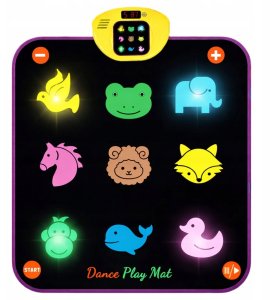 LeanToys Mata Taneczna Muzyczna Zwierzęta 5 Trybów 3 Poziomy Trudności Światła 2