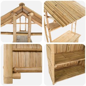 Garden4You Stół barowy na zewnątrz Naturalny 115 x 95 x 214 cm Bambus 6