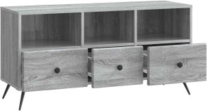 vidaXL vidaXL Szafka pod telewizor z szufladą Szary Sonoma 102 x 34,5 x 50 cm 3