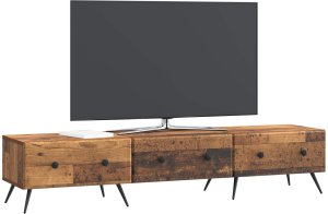 vidaXL vidaXL Szafka pod telewizor z szufladą Stare drewno 147 x 34,5 x 30 cm 2