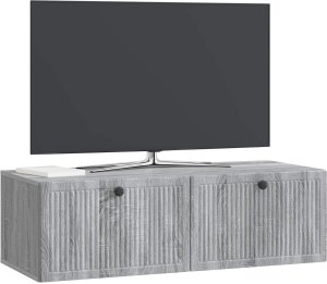 vidaXL vidaXL Szafka RTV montowana na ścianie Szary Sonoma 98 x 41 x 30 cm 2