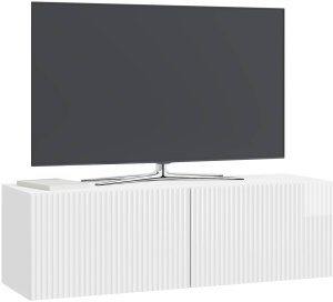 vidaXL vidaXL Szafka RTV montowana na ścianie Biały wysoki połysk 2