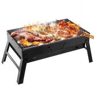 Grill węglowy turystyczny ogrodowy WALIZKA przenośny składany BBQ 3