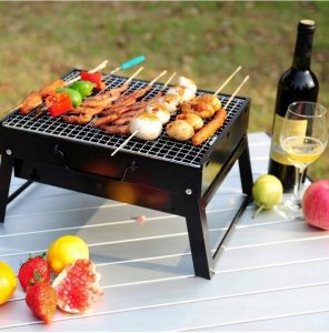 Grill węglowy turystyczny ogrodowy WALIZKA przenośny składany BBQ 5