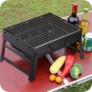 Grill węglowy turystyczny ogrodowy WALIZKA przenośny składany BBQ 8