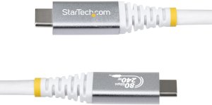 Kabel USB StarTech .com - USB-Kabel - USB-C (M) do USB-C (M) - USB4 / Thunderbolt / DisplayPort 2.1 - 151.33 cm - 4K120Hz wsparcie, 8K60Hz wsparcie, rozszerzony zakres mocy (EPR), wsparcie dla Power Delivery 3.1 - biały 4