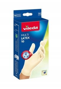 Vileda Rękawice lateksowe Natural Latex* S/M 10 szt. 2