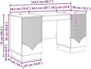 vidaXL Biurko Stare drewno 142,5 x 50 x 75 cm 8