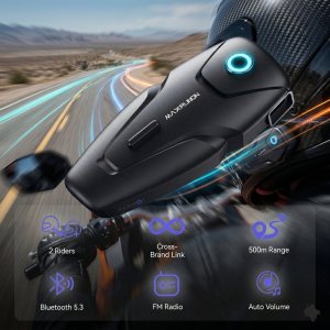 Farrot interkom motocyklowy buletooth 5.3 anc 100 km/h do 2 osób 500 m radio fm do kasku 10