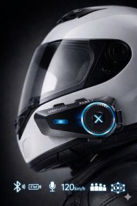 Farrot Interkom motocyklowy zestaw 2 szt Mesh 1.6km bluetooth 5.4 anc 120 km/h do 4 osób radio fm ipx7 11