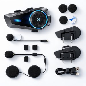 Farrot Interkom motocyklowy zestaw 2 szt Mesh 1.6km bluetooth 5.4 anc 120 km/h do 4 osób radio fm ipx7 13