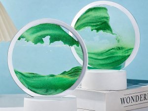 Verk Lampa piaskowa 3d ruchomy dynamiczny piasek dekoracyjna biurko usb led rgb 4