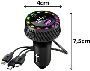 Ładowarka Verk Ładowarka samochodowa usb-c 14w i usb-a 15w do gniazda zapalniczki szybka 6