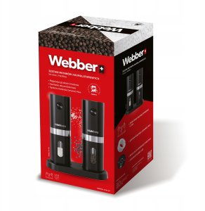 Młynek do przypraw Webber MŁYNEK DO PIEPRZU I SOLI ELEKTRYCZNY AKUMULATOROWY USB 2 SZT WEBBER PREMIUM 12