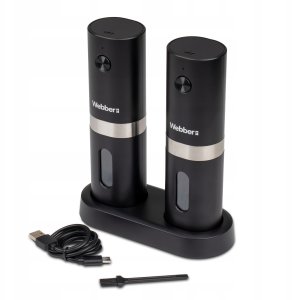 Młynek do przypraw Webber MŁYNEK DO PIEPRZU I SOLI ELEKTRYCZNY AKUMULATOROWY USB 2 SZT WEBBER PREMIUM 7