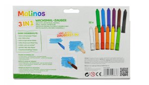 Malinos Kredki woskowe Czar woskowy 12 kolorów 3+ 3