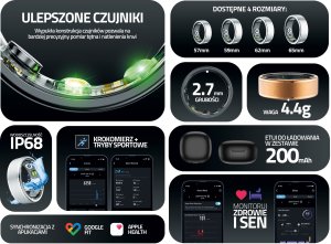 Smart Ring Oura Ring Smartring OneRing 62mm złoty SR01GD-62 9