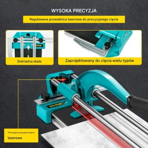 Maszynka do cięcia płytek Vevor Gilotyna do glazury 800 mm podwójna prowadnica laser precyzyjne cięcie 5