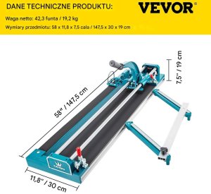 Maszynka do cięcia płytek Vevor Gilotyna do glazury 1200 mm podwójna prowadnica laser precyzyjne cięcie 2