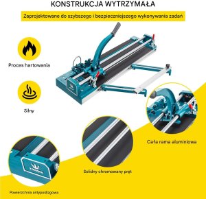 Maszynka do cięcia płytek Vevor Gilotyna do glazury 1200 mm podwójna prowadnica laser precyzyjne cięcie 6