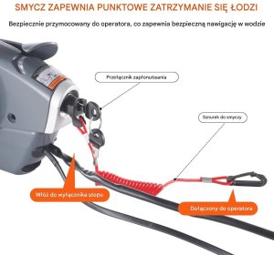 GERMAN Manetka do silnika zaburtowego boczna z trimem i zawleczką Evinrude Johnson 6