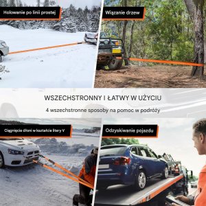 MSW Zestaw off-road wyciągarka 13T 20T lina bloczki rękawice do terenówki ATV 5