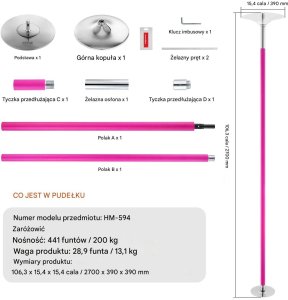 Rawlplug Rura taneczna 40mm obrotowo-statyczna regulowana stalowa do domu i fitness 2