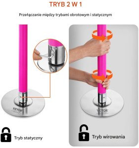 Rawlplug Rura taneczna 40mm obrotowo-statyczna regulowana stalowa do domu i fitness 4