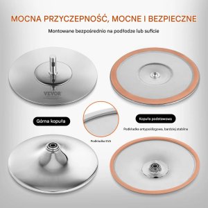 Rawlplug Rura taneczna 40mm obrotowo-statyczna regulowana stalowa do domu i fitness 5