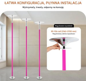 Rawlplug Rura taneczna 40mm obrotowo-statyczna regulowana stalowa do domu i fitness 6