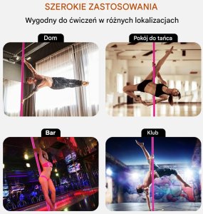 Rawlplug Rura taneczna 40mm obrotowo-statyczna regulowana stalowa do domu i fitness 7