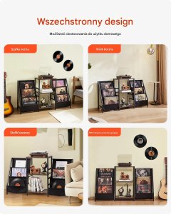 Vasagle Stojak na winyle 3-poziomowy metalowy z półką pod gramofon do salonu 7