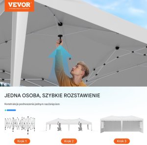 Goodhome Namiot ogrodowy 6x3m składany z 3 ściankami okna regulacja na eventy ogród 3