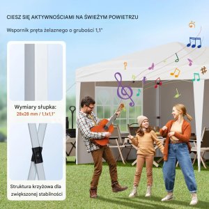 Goodhome Namiot ogrodowy 6x3m składany z 3 ściankami okna regulacja na eventy ogród 5