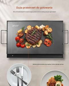 BBQ Płyta grillowa stalowa 606x360 mm uniwersalna z uchwytem do BBQ i biwaku 5