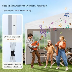 Goodhome Namiot ogrodowy 3x3m składany z 3 ściankami okna regulacja na eventy ogród 5