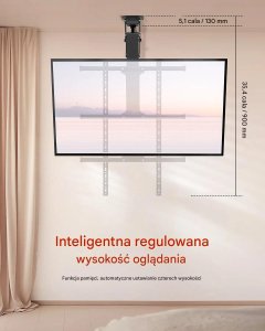 Premium Uchwyt TV sufitowy elektryczny 3265" regulowany motorized flip-down 3