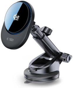 4kom.pl TECH-PROTECT V21 Magnetic MagSafe Dashboard & Vent Car Mount Wireless Charger 25W Qi2.2 Black 3