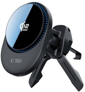 4kom.pl TECH-PROTECT V21 Magnetic MagSafe Dashboard & Vent Car Mount Wireless Charger 25W Qi2.2 Black 5