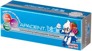 Curaprox APADENT_Kids Hydroxyapatite pasta do zębów dla dzieci od 3-5 lat o smaku truskawkowo-winogronowym 60g 3